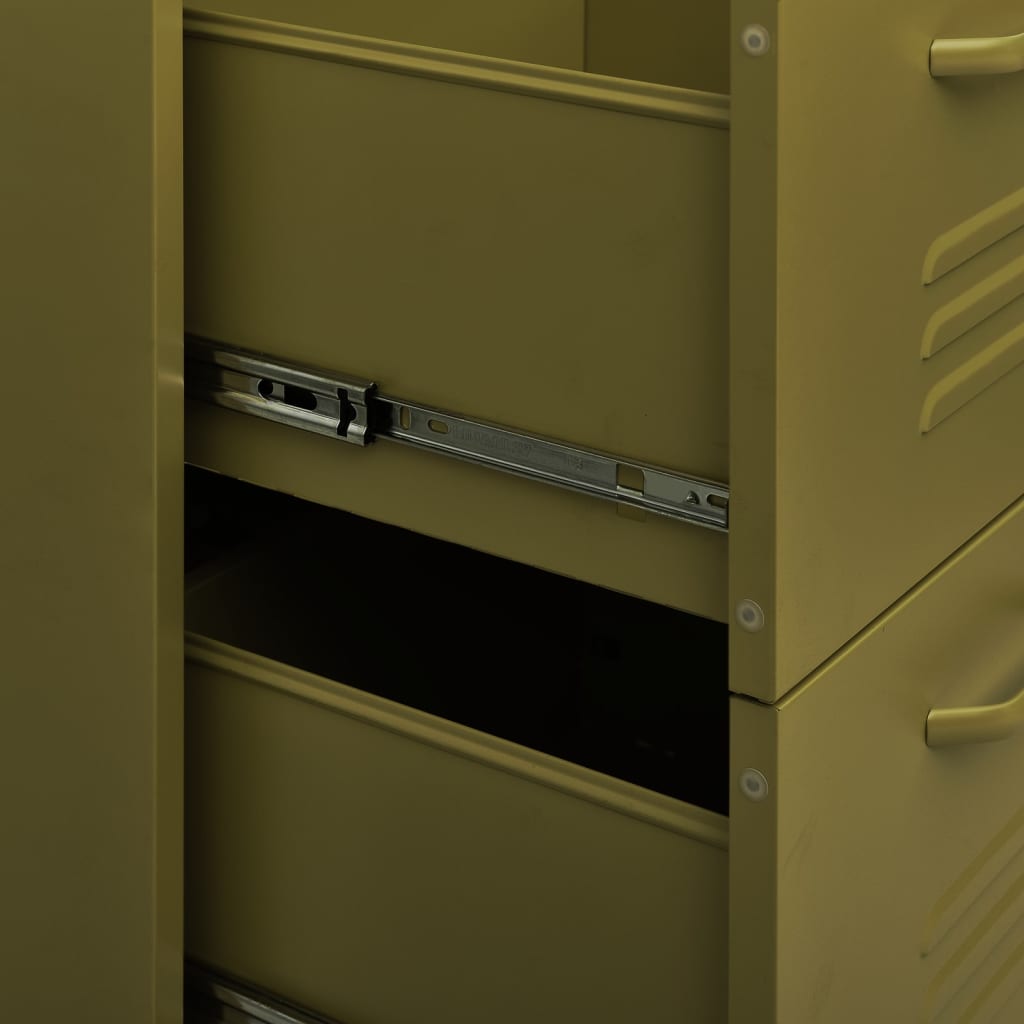 Armoire à tiroirs Vert olive 80x35x101,5 cm Acier