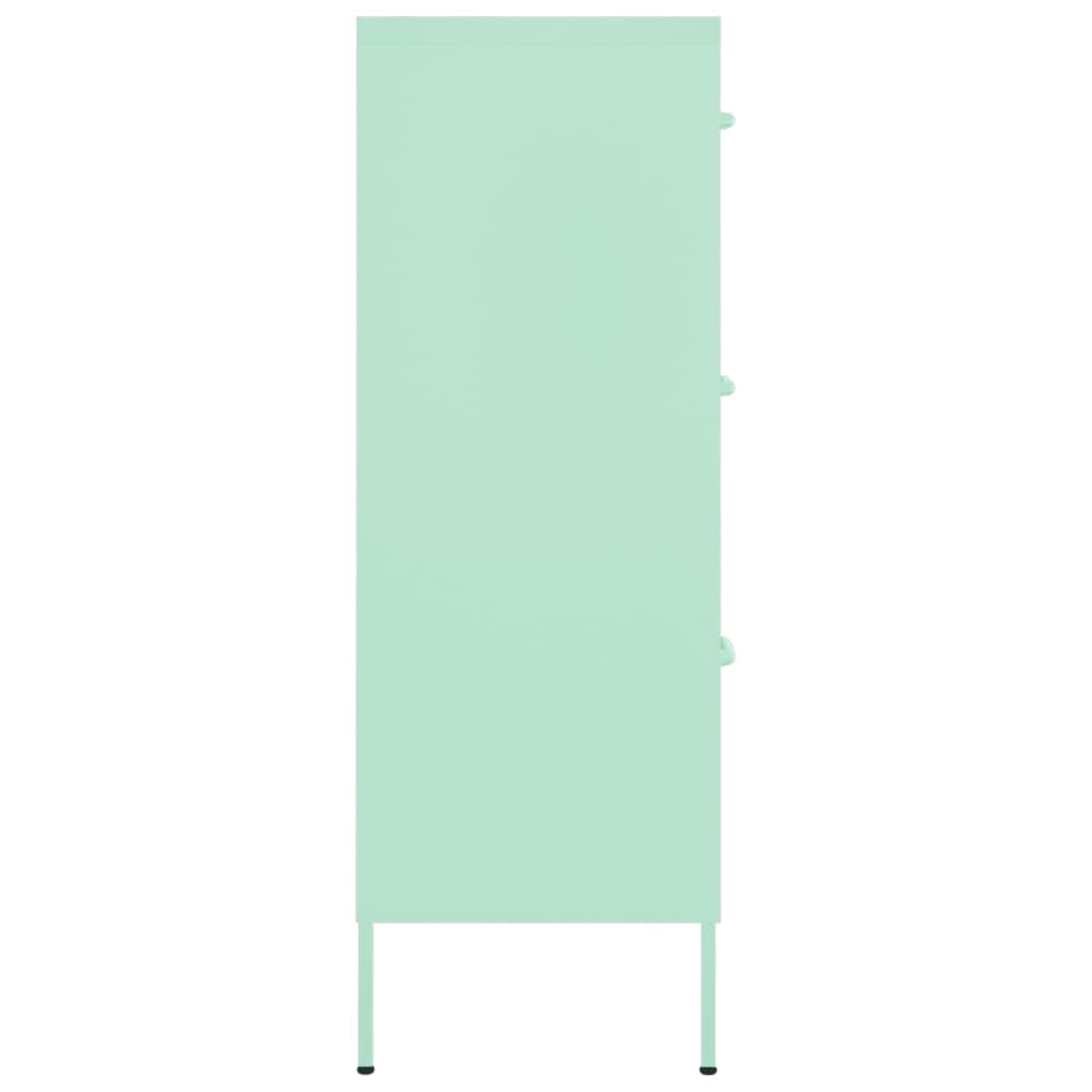 Armoire à tiroirs Vert menthe 80x35x101,5 cm Acier
