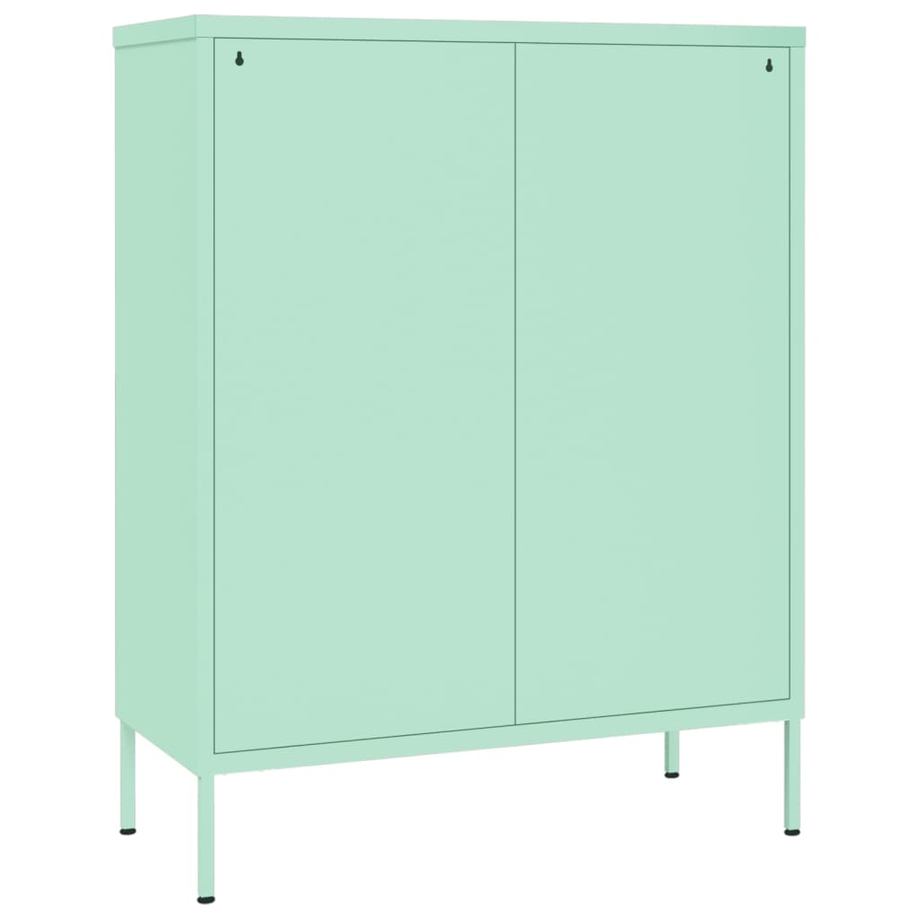 Armoire à tiroirs Vert menthe 80x35x101,5 cm Acier