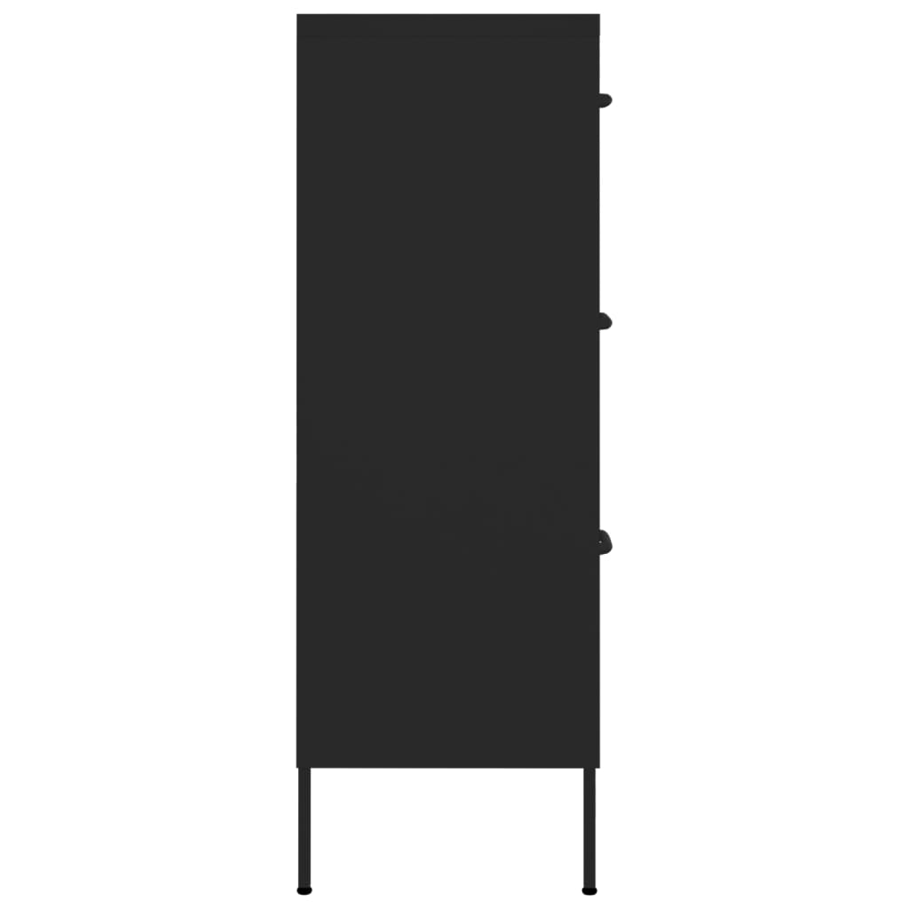 Armoire à tiroirs Noir 80x35x101,5 cm Acier - XIOS