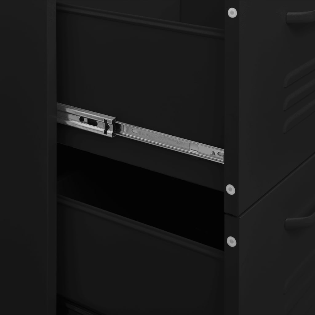 Armoire à tiroirs Noir 80x35x101,5 cm Acier - XIOS