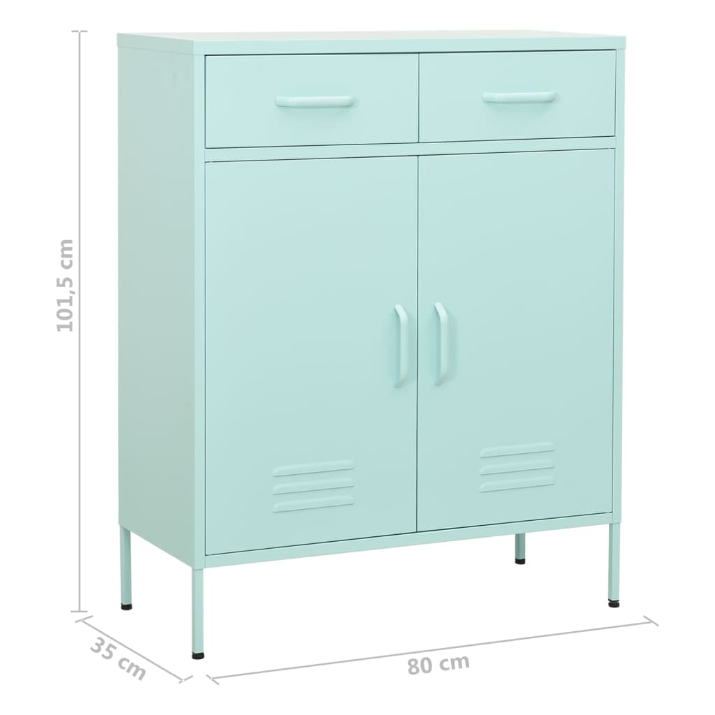 Armoire de rangement Vert menthe 80x35x101,5 cm Acier