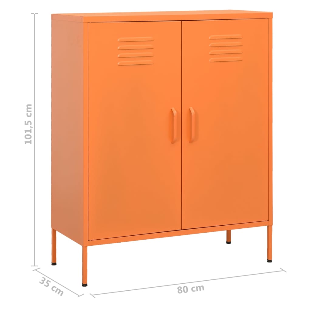 Armoire de rangement Orange 80x35x101,5 cm Acier