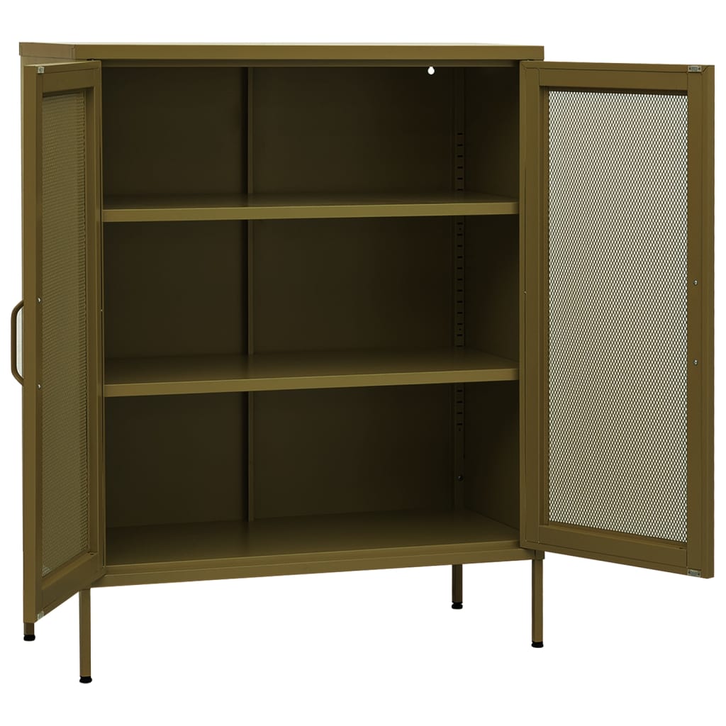 Armoire de rangement Vert olive 80x35x101,5 cm Acier - XIOS