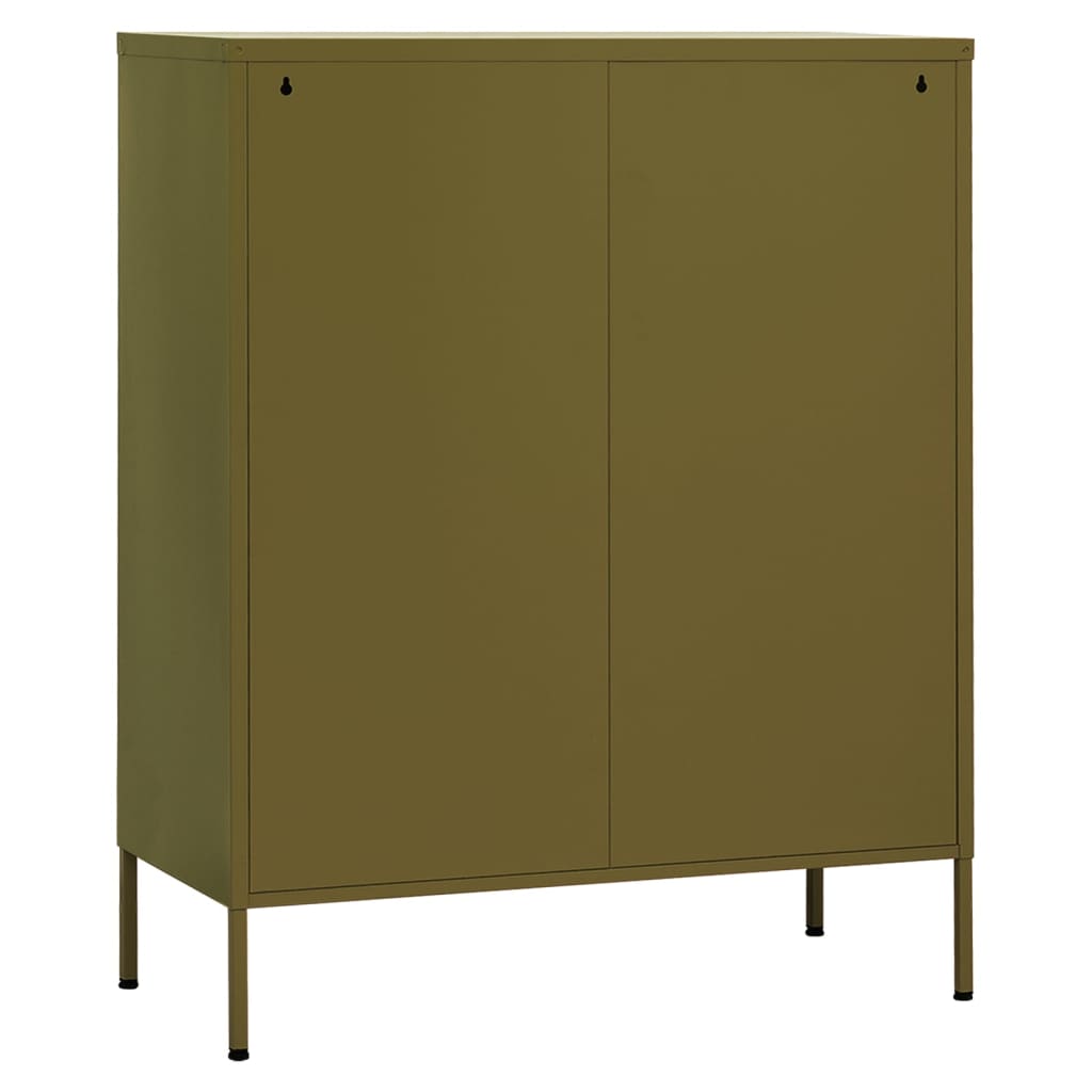 Armoire de rangement Vert olive 80x35x101,5 cm Acier - XIOS