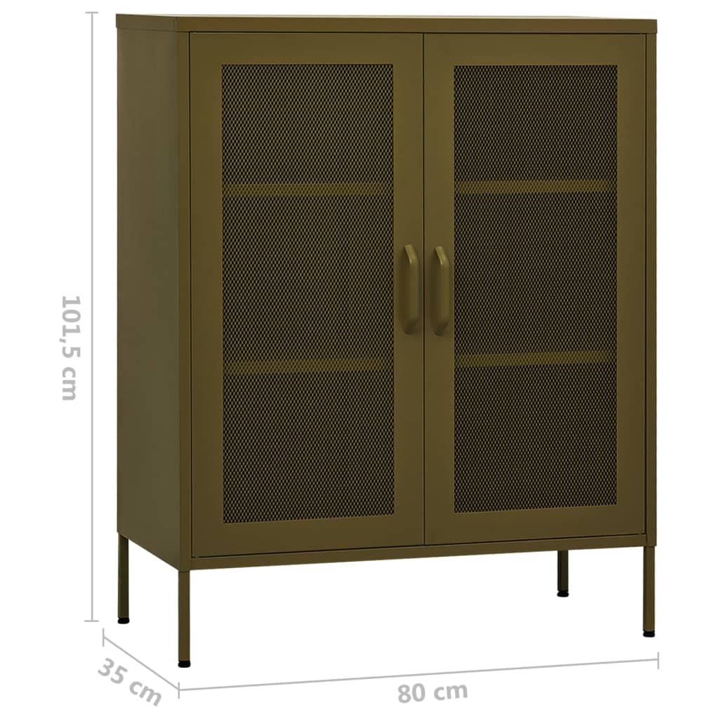 Armoire de rangement Vert olive 80x35x101,5 cm Acier - XIOS