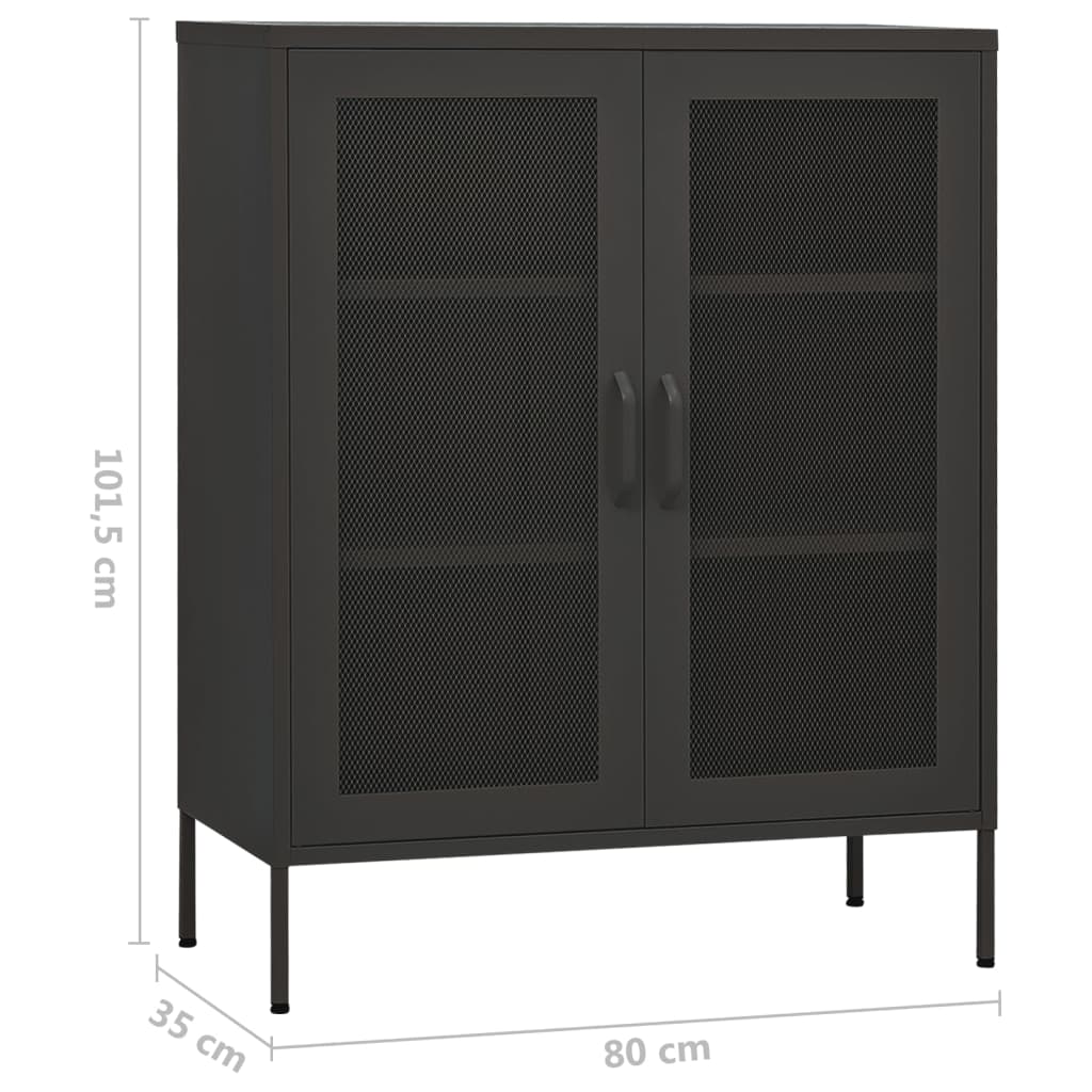 Armoire de rangement Anthracite 80x35x101,5 cm Acier - XIOS