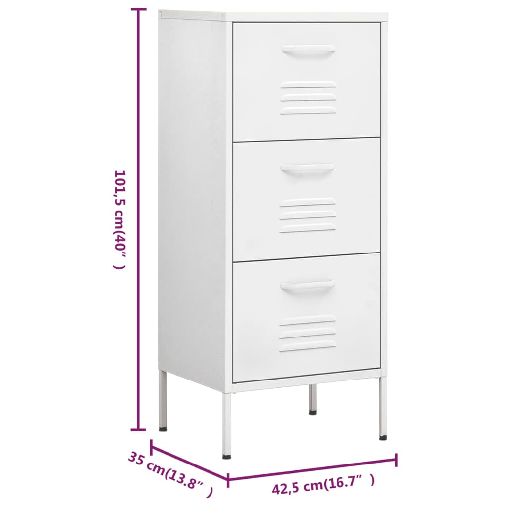 Armoire de rangement Blanc 42,5x35x101,5 cm Acier
