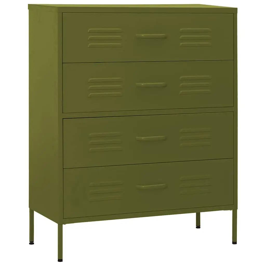 Commode Vert olive 80x35x101,5 cm Acier - XIOS