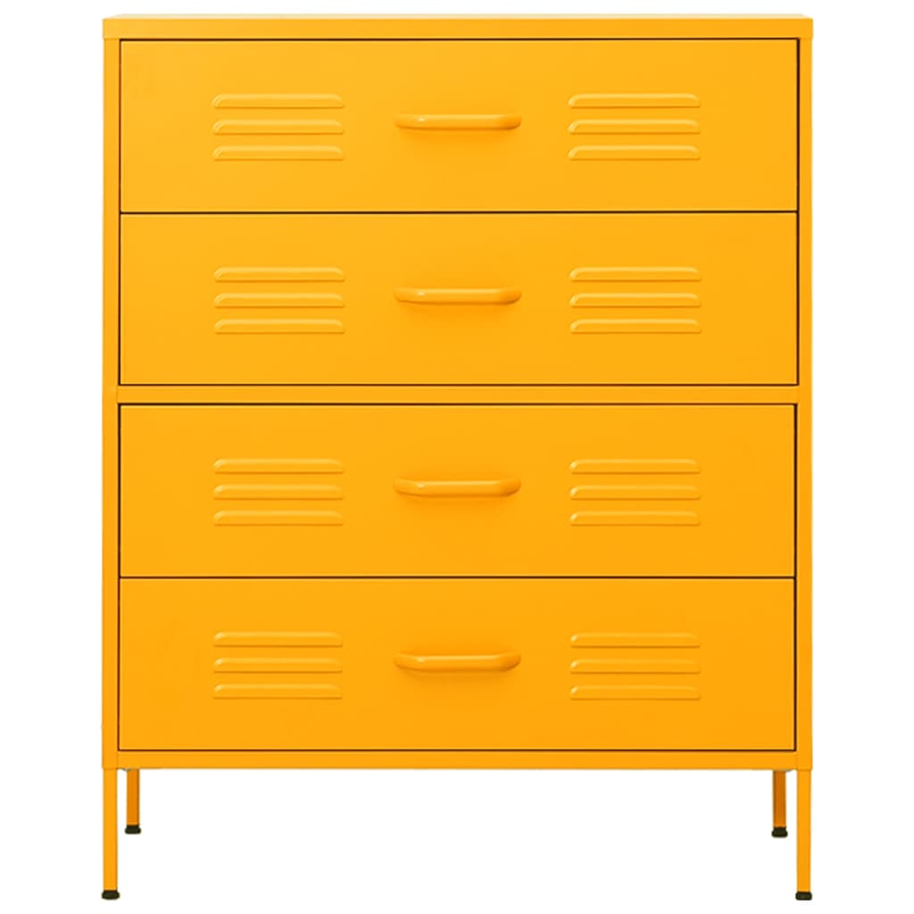 Commode Jaune moutarde 80x35x101,5 cm Acier - XIOS
