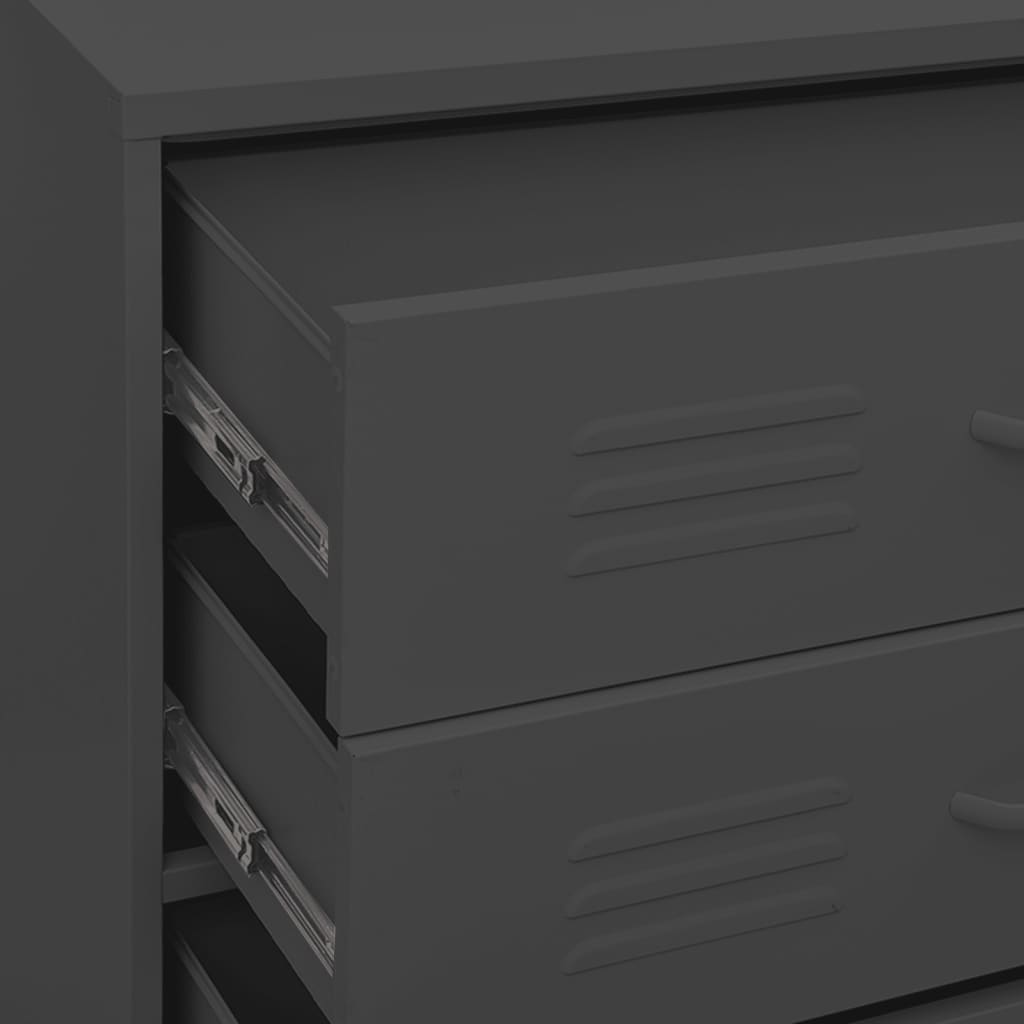 Commode Anthracite 80x35x101,5 cm Acier - XIOS