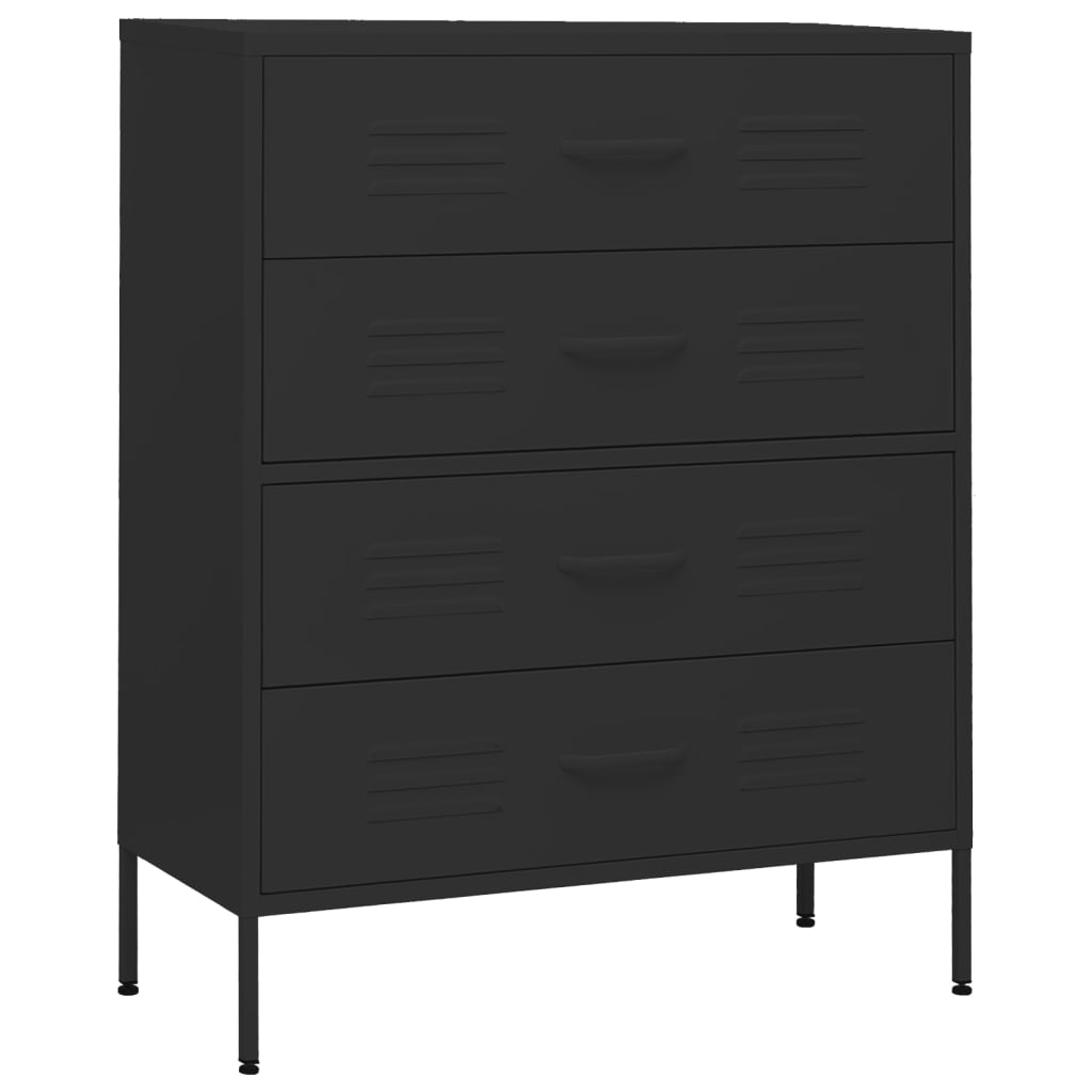 Commode Noir 80x35x101,5 cm Acier Commodes vidaXL   