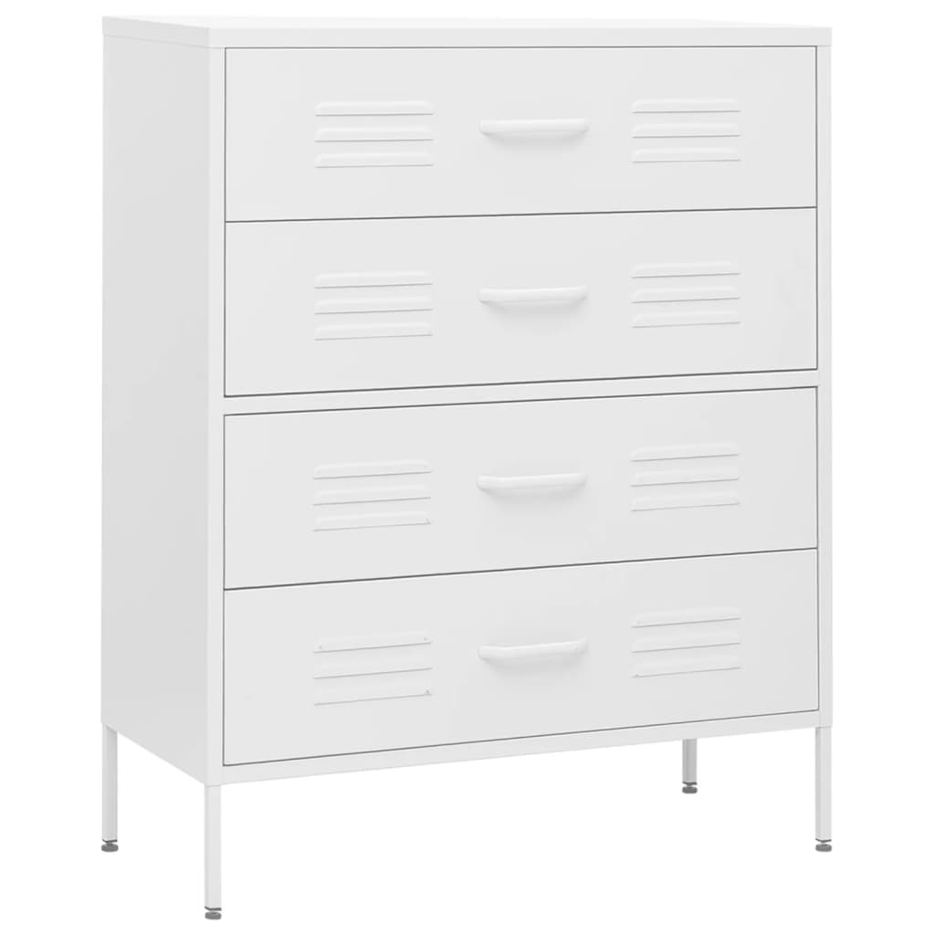 Commode Blanc 80x35x101,5 cm Acier Commodes vidaXL