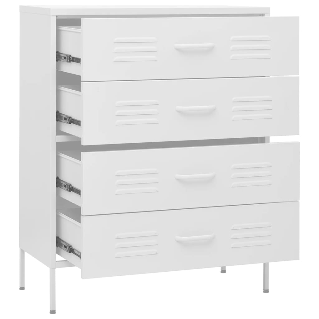 Commode Blanc 80x35x101,5 cm Acier - XIOS