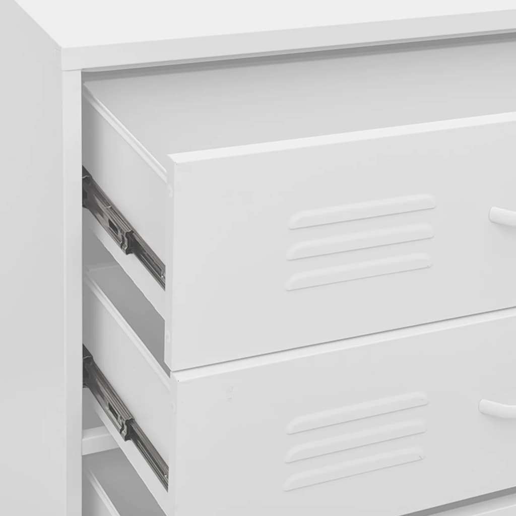 Commode Blanc 80x35x101,5 cm Acier - XIOS