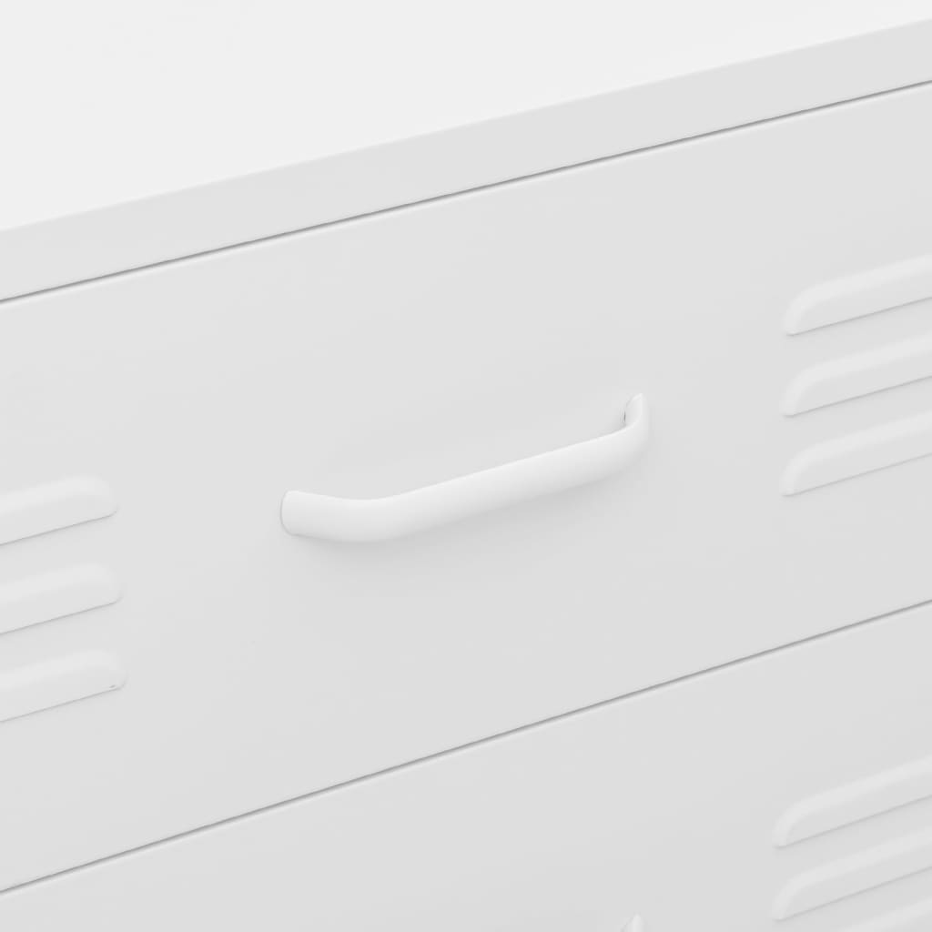 Commode Blanc 80x35x101,5 cm Acier - XIOS