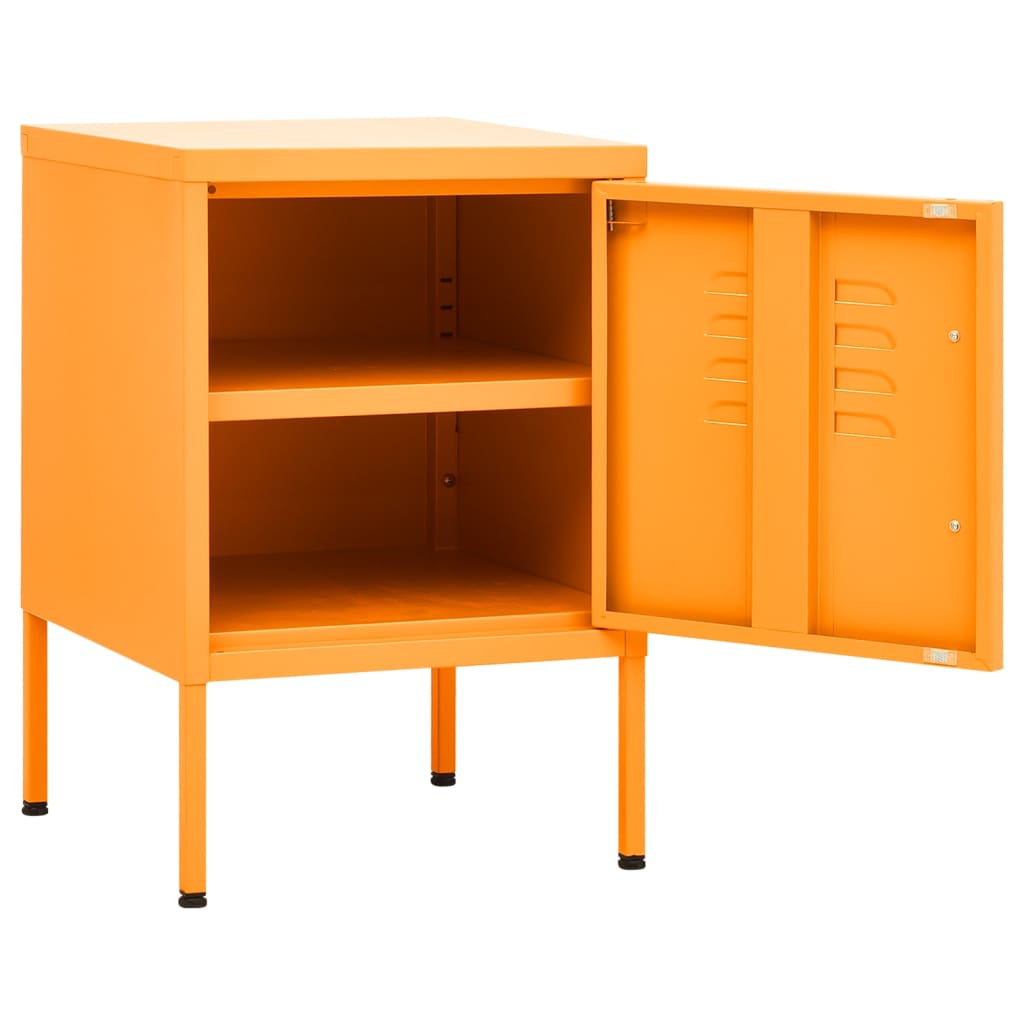 Table de chevet Jaune moutarde 35x35x51 cm Acier - XIOS