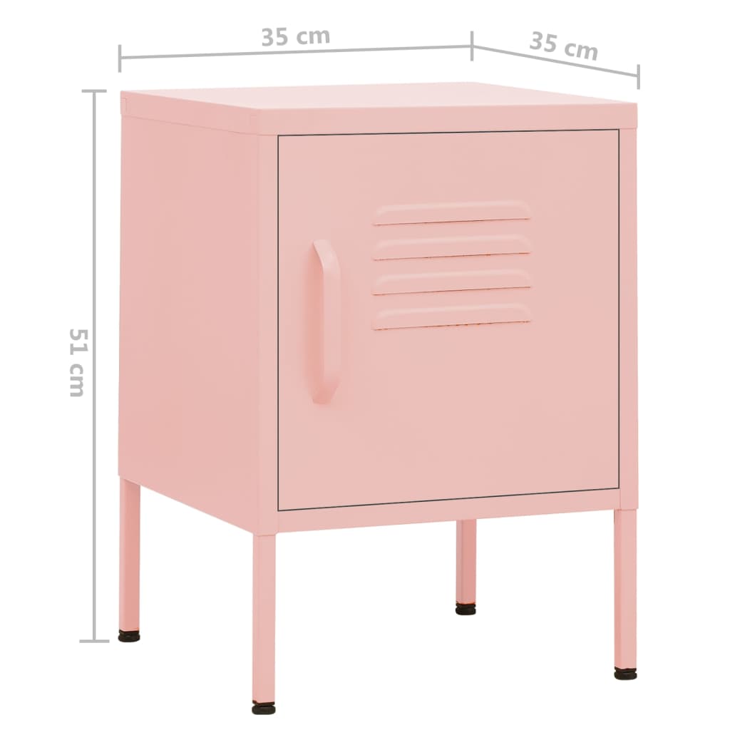 Table de chevet Rose 35x35x51 cm Acier - XIOS