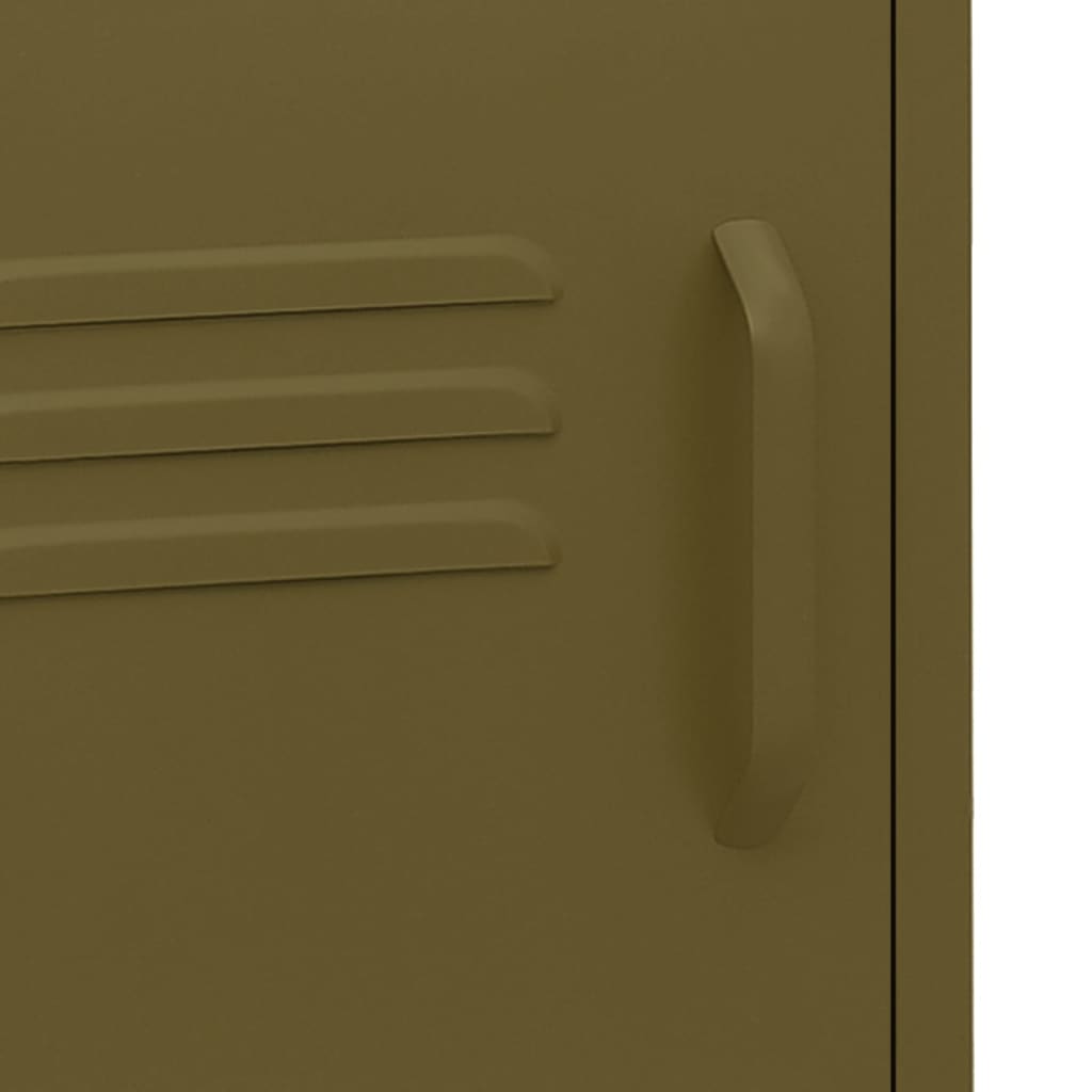 Table de chevet Vert olive 35x35x51 cm Acier - XIOS