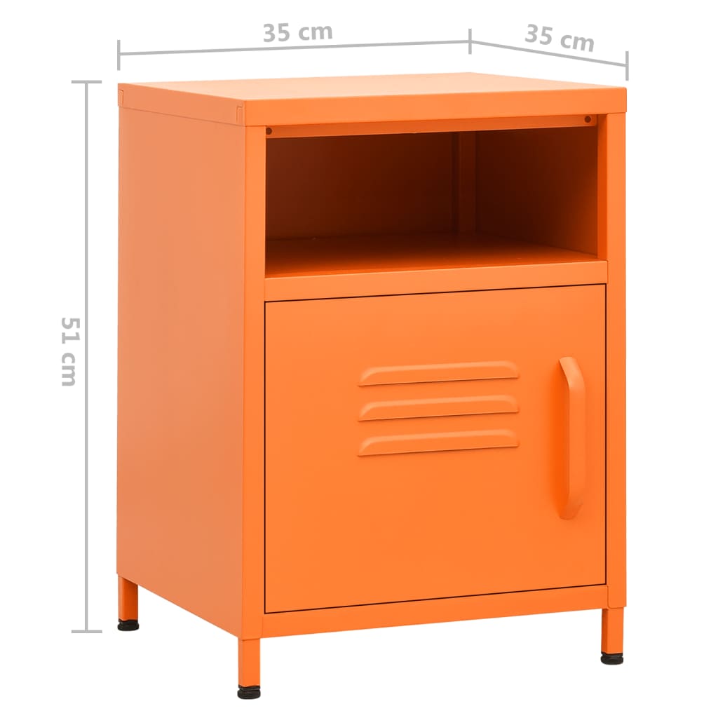 Table de chevet Orange 35x35x51 cm Acier - XIOS