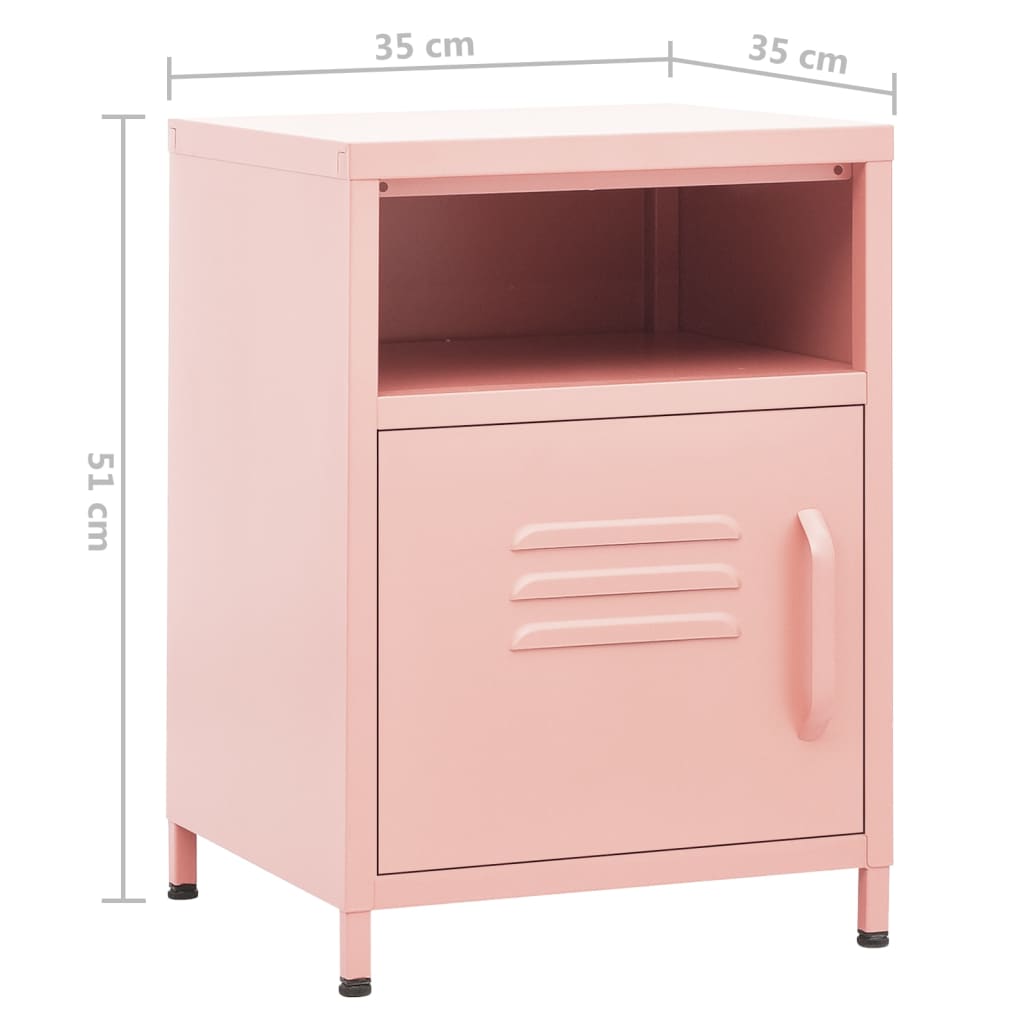 Table de chevet Rose 35x35x51 cm Acier - XIOS