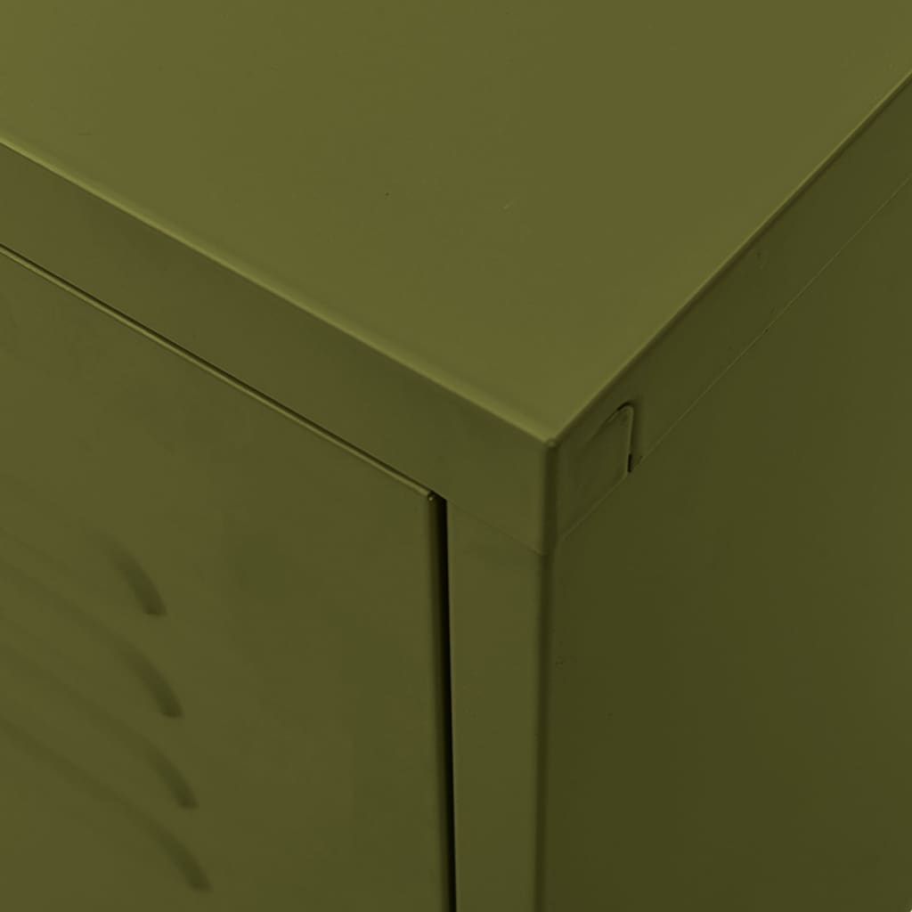 Meuble TV Vert olive 105x35x50 cm Acier Meubles TV vidaXL   