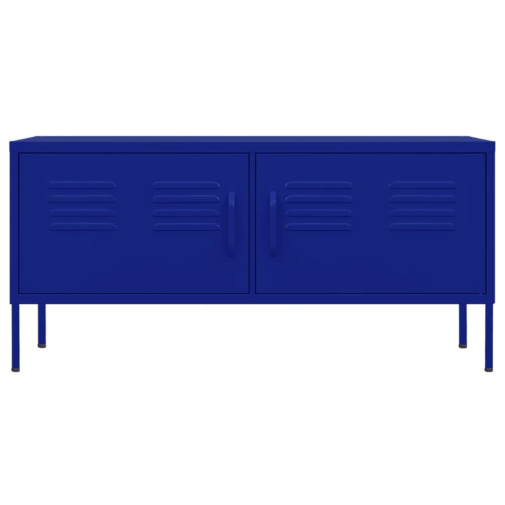 Meuble TV Bleu marine 105x35x50 cm Acier Meubles TV vidaXL   