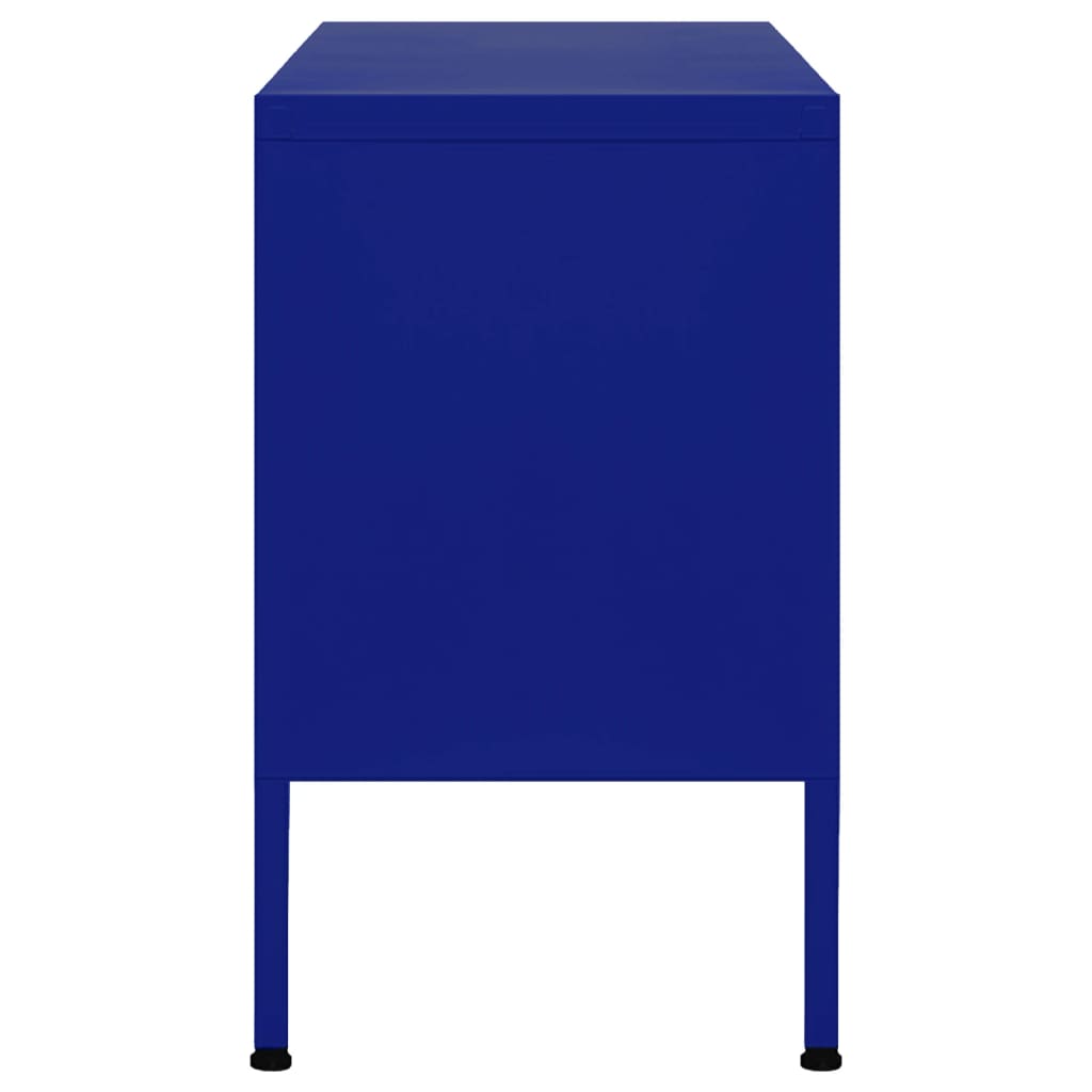 Meuble TV Bleu marine 105x35x50 cm Acier Meubles TV vidaXL   