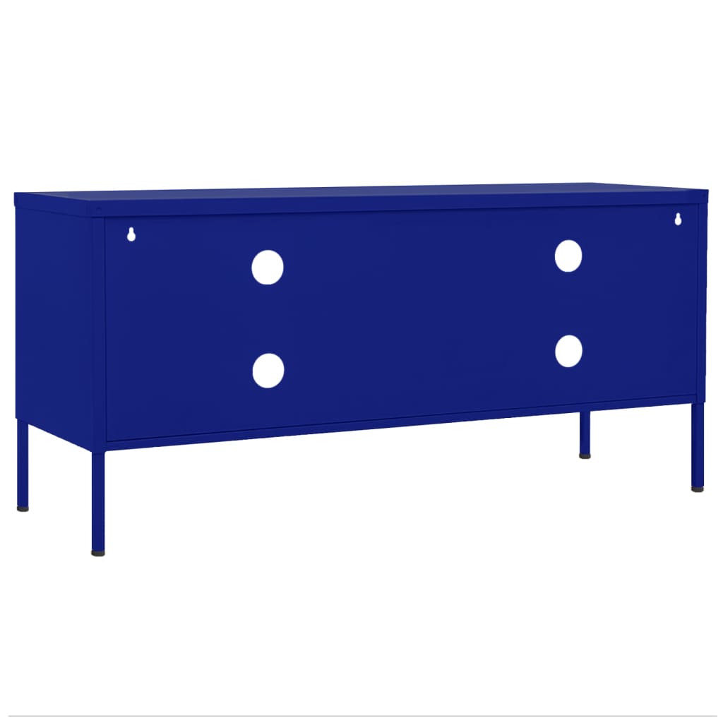 Meuble TV Bleu marine 105x35x50 cm Acier Meubles TV vidaXL   