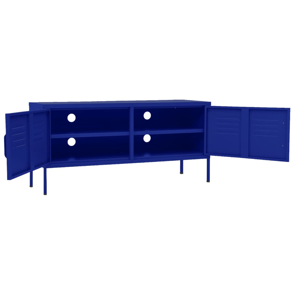 Meuble TV Bleu marine 105x35x50 cm Acier Meubles TV vidaXL   