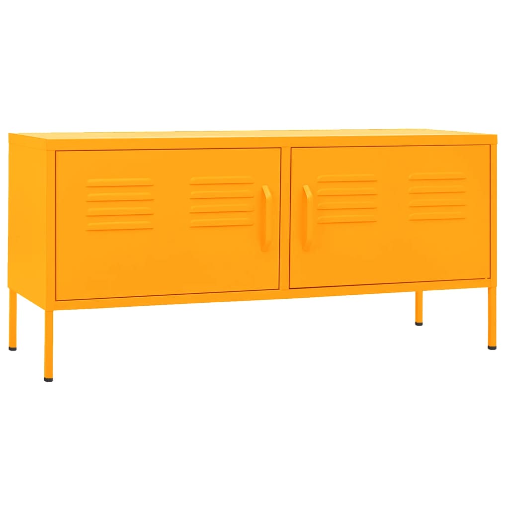 Meuble TV Jaune moutarde 105x35x50 cm Acier Meubles TV vidaXL   