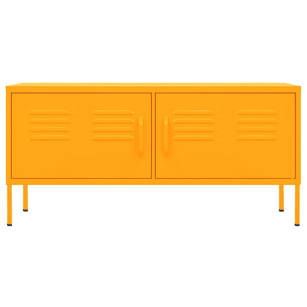 Meuble TV Jaune moutarde 105x35x50 cm Acier Meubles TV vidaXL   
