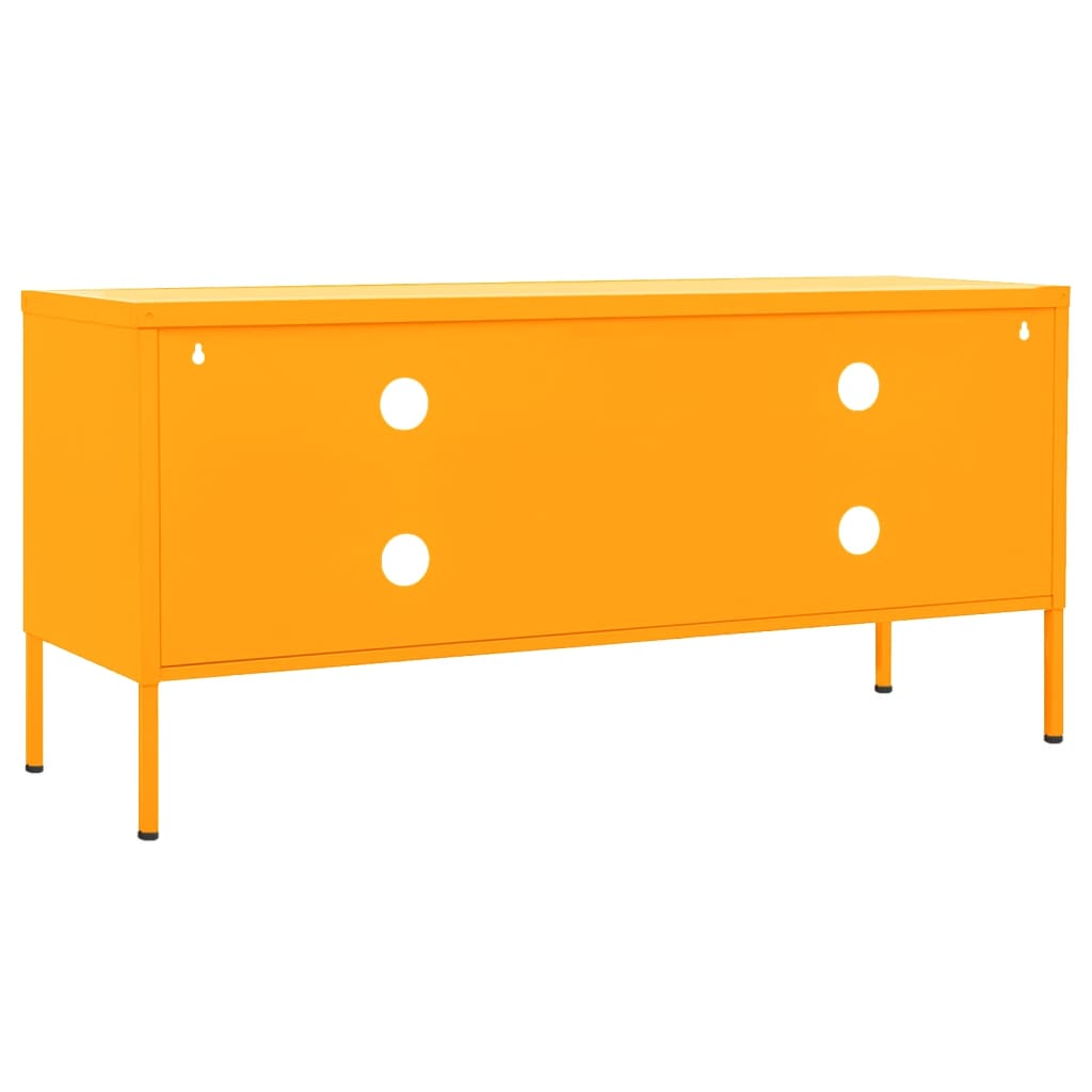 Meuble TV Jaune moutarde 105x35x50 cm Acier Meubles TV vidaXL   