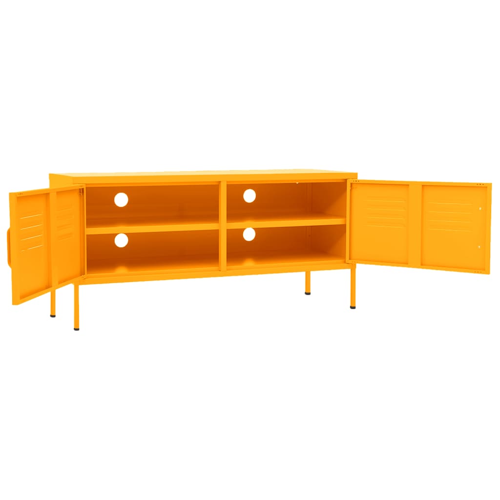 Meuble TV Jaune moutarde 105x35x50 cm Acier Meubles TV vidaXL   