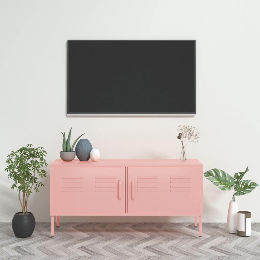 Meuble TV Rose 105x35x50 cm Acier Meubles TV vidaXL   