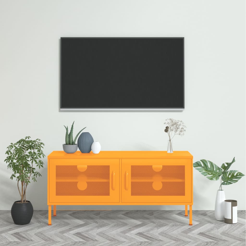 Meuble TV Jaune moutarde 105x35x50 cm Acier - XIOS