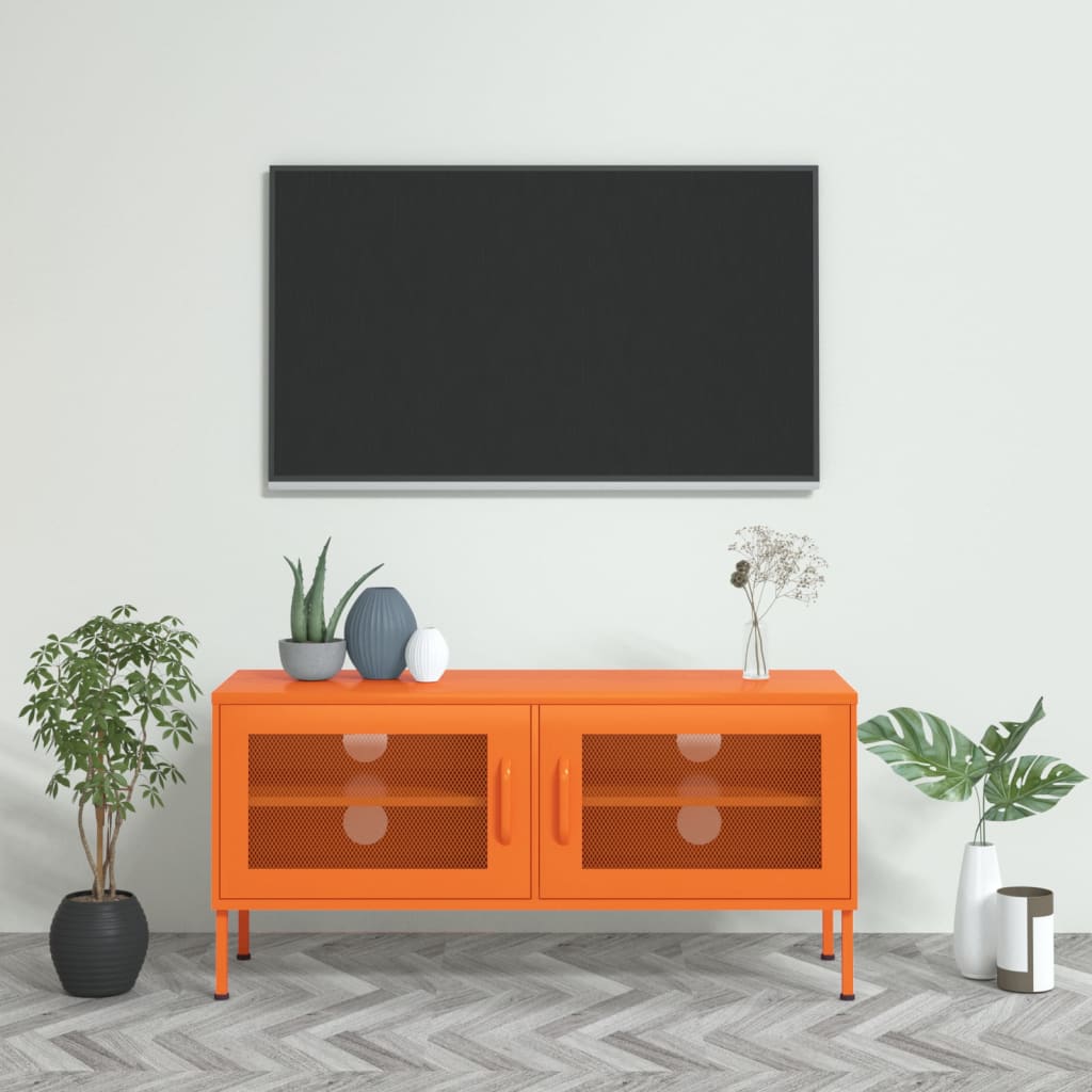 Meuble TV Orange 105x35x50 cm Acier - XIOS