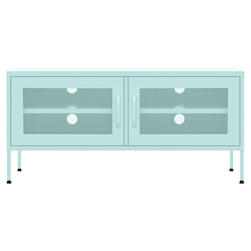 Meuble TV Vert menthe 105x35x50 cm Acier Meubles TV vidaXL   