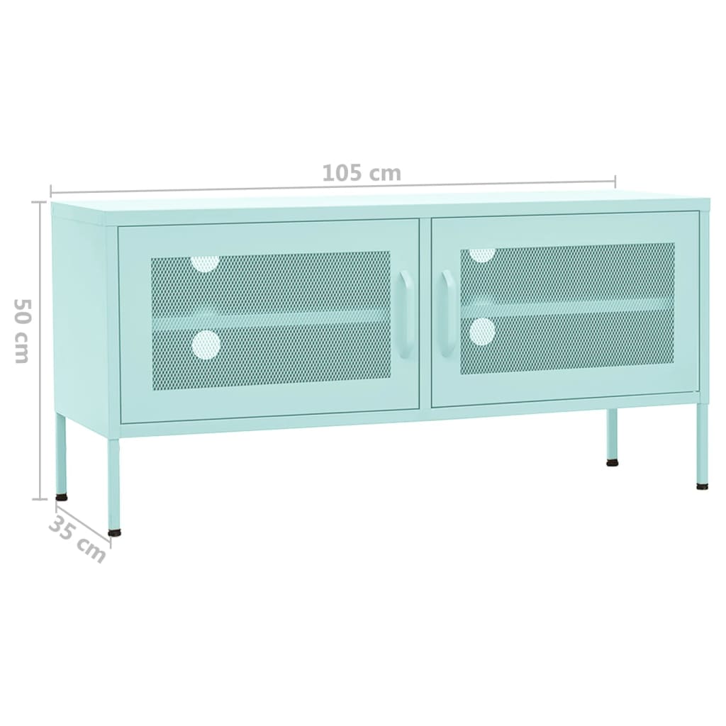 Meuble TV Vert menthe 105x35x50 cm Acier Meubles TV vidaXL   
