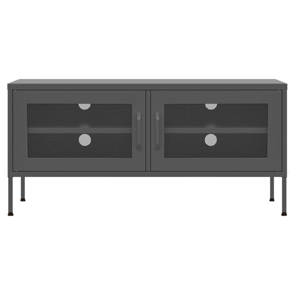 Meuble TV Anthracite 105x35x50 cm Acier - XIOS