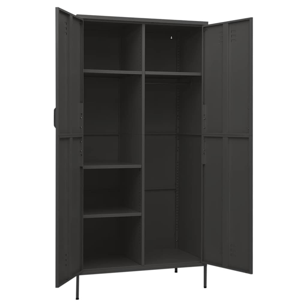 Garde-robe Anthracite 90x50x180 cm Acier - XIOS