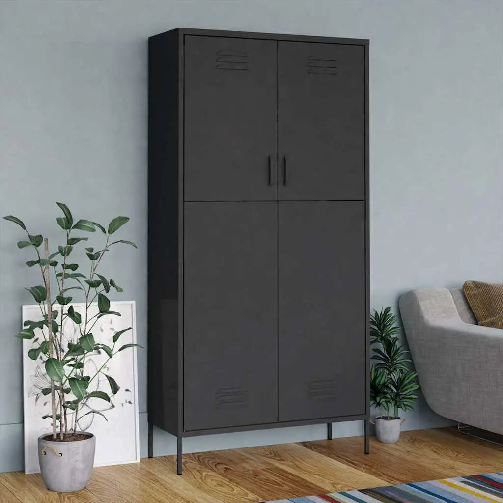 Garde-robe Anthracite 90x50x180 cm Acier - XIOS