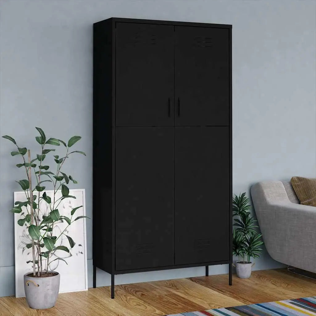 Garde-robe Noir 90x50x180 cm Acier - XIOS