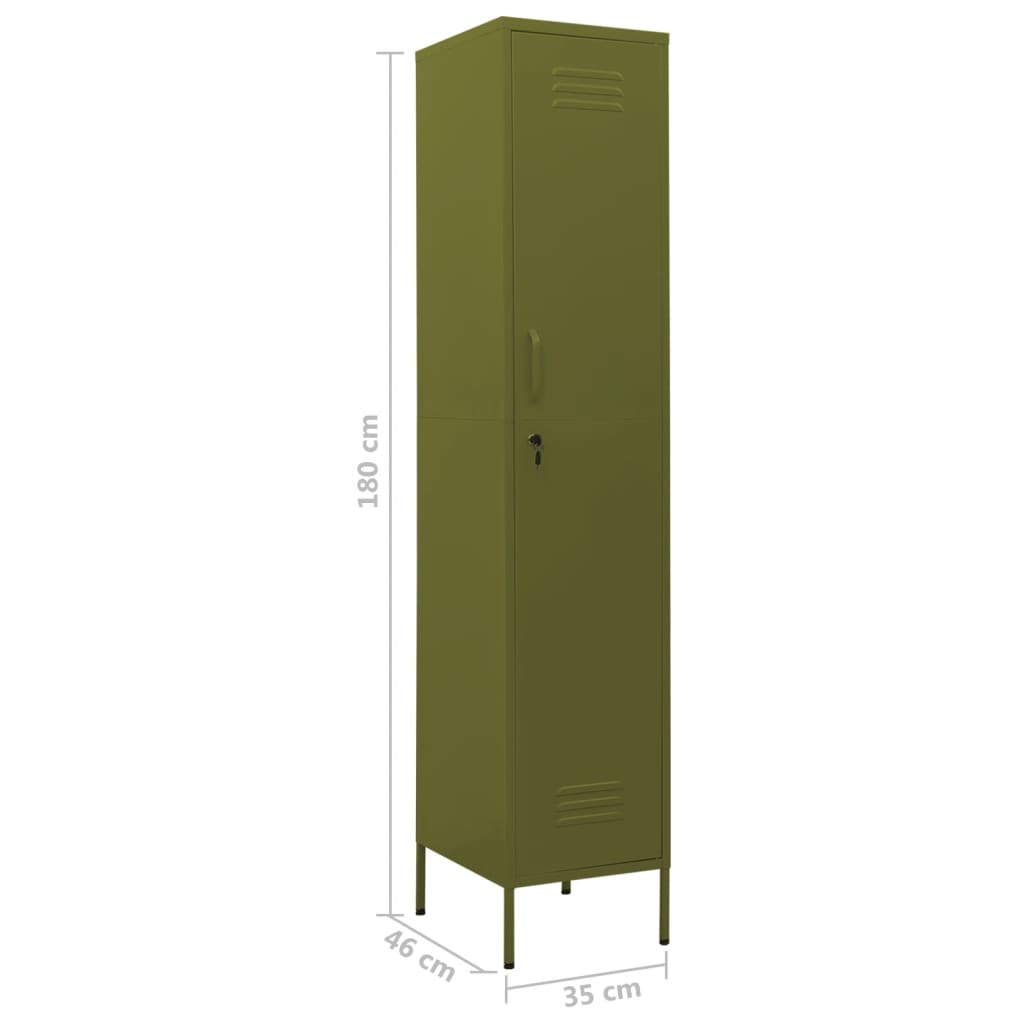 Armoire à casiers Vert olive 35x46x180 cm Acier - XIOS