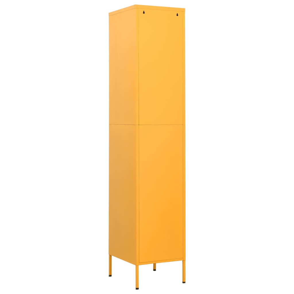 Armoire à casiers Jaune moutarde 35x46x180 cm Acier