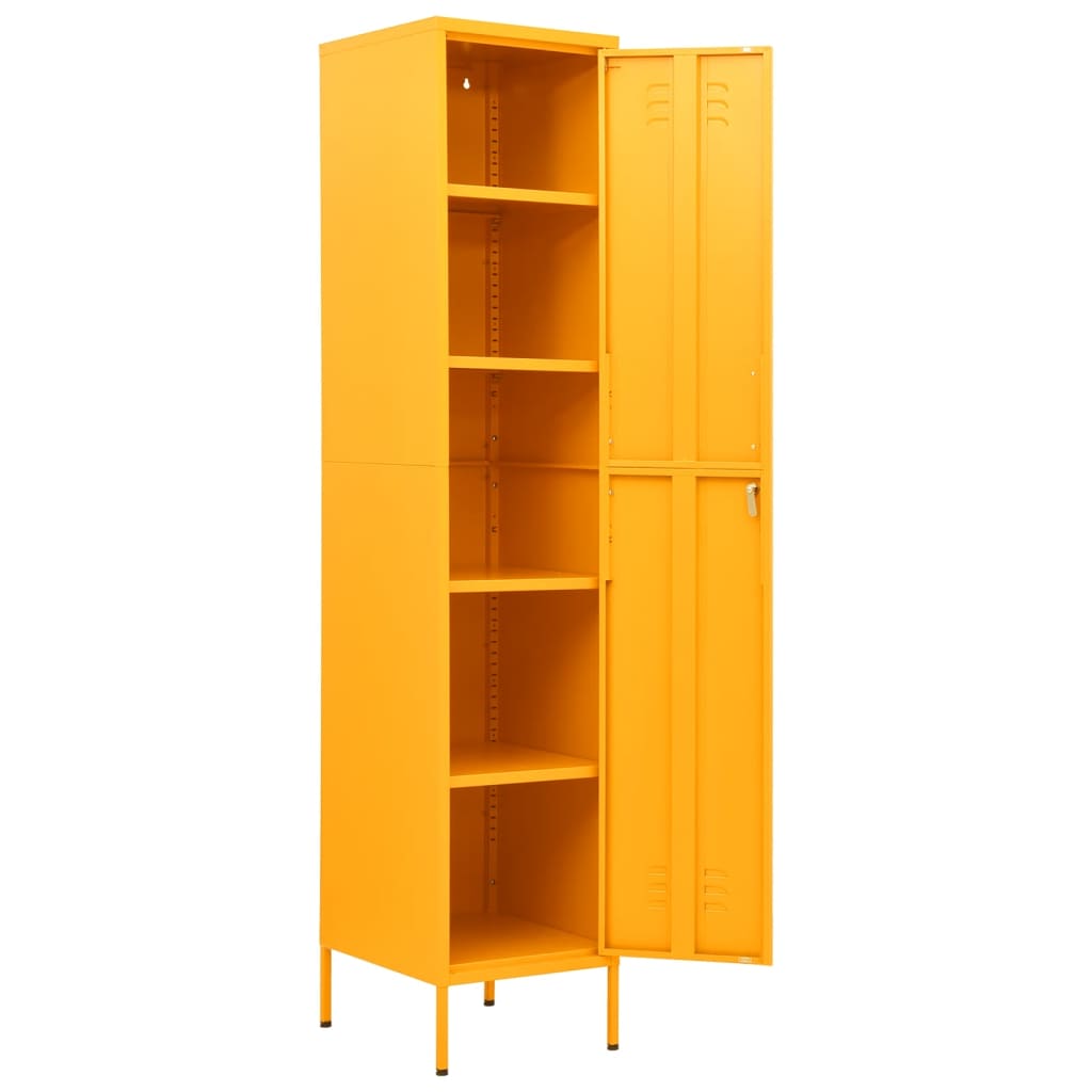 Armoire à casiers Jaune moutarde 35x46x180 cm Acier