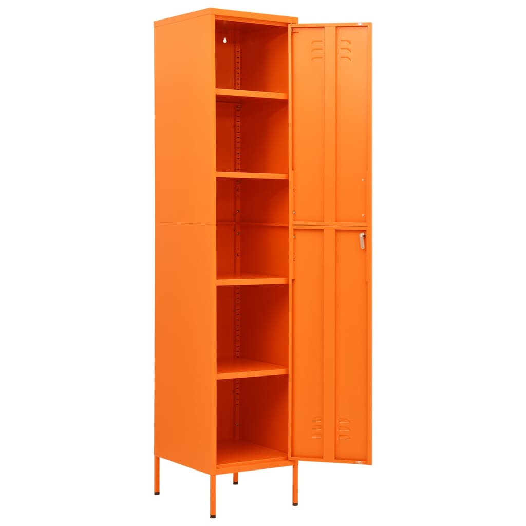 Armoire à casiers Orange 35x46x180 cm Acier - XIOS