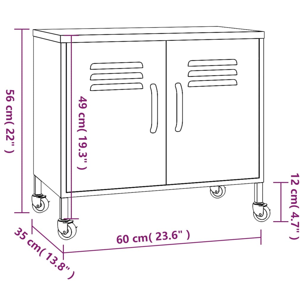 Armoire de rangement Bleu marine 60x35x56 cm Acier