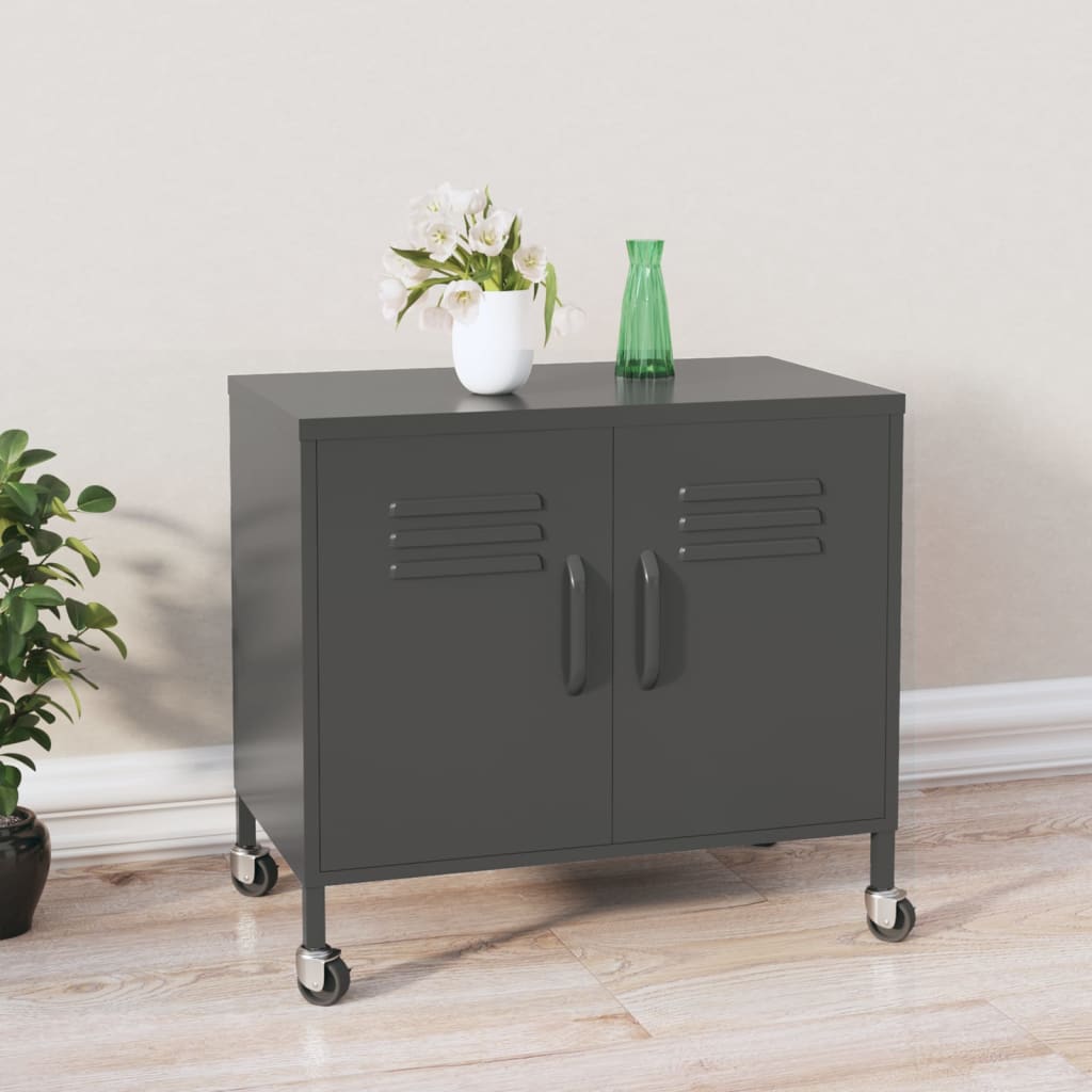 Armoire de rangement Anthracite 60x35x56 cm Acier - XIOS