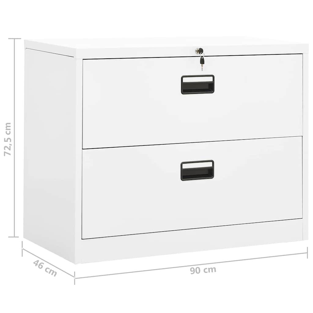 Classeur Blanc 90x46x72,5 cm Acier